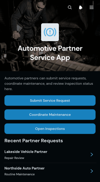 Automotive Partner Service App Template