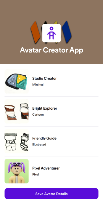 Avatar Creator App Template