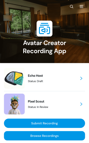 Avatar Creator Recording App Template
