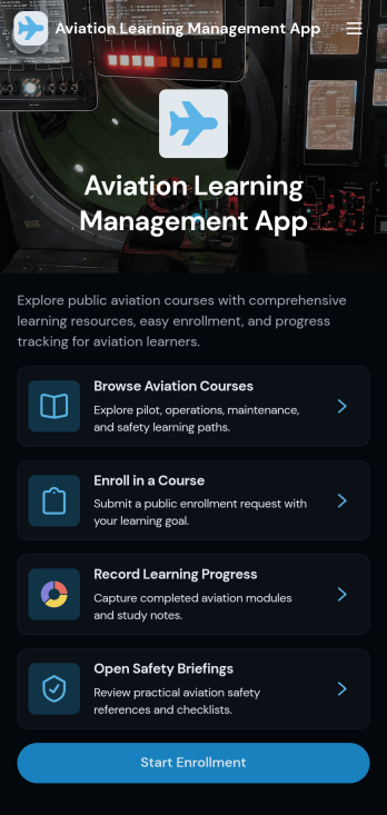 Aviation Learning Management App Template