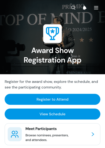 Award Show Registration App Template