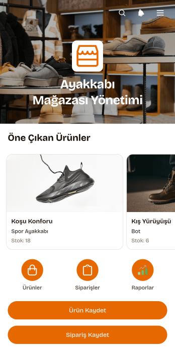 Ayakkabı Mağazası Yönetim Uygulama Șablonu