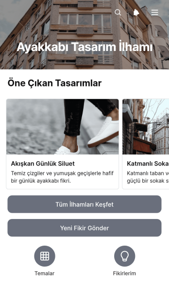 Ayakkabı Tasarımı İlham Uygulama Șablonu