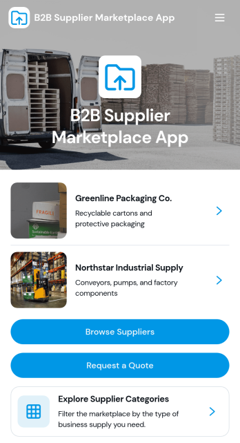 B2B Supplier Marketplace App Template