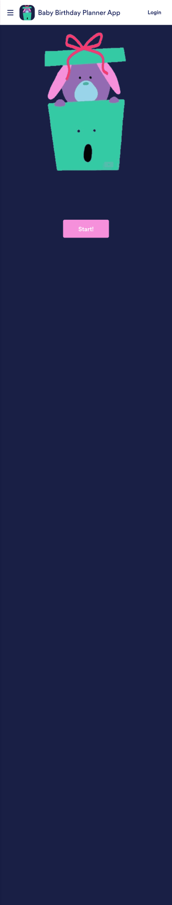 Baby Birthday Planner App Template