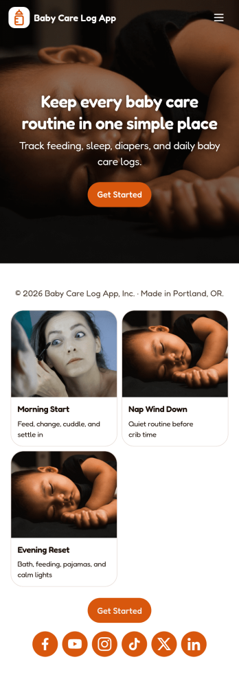 Baby Care Log App Template