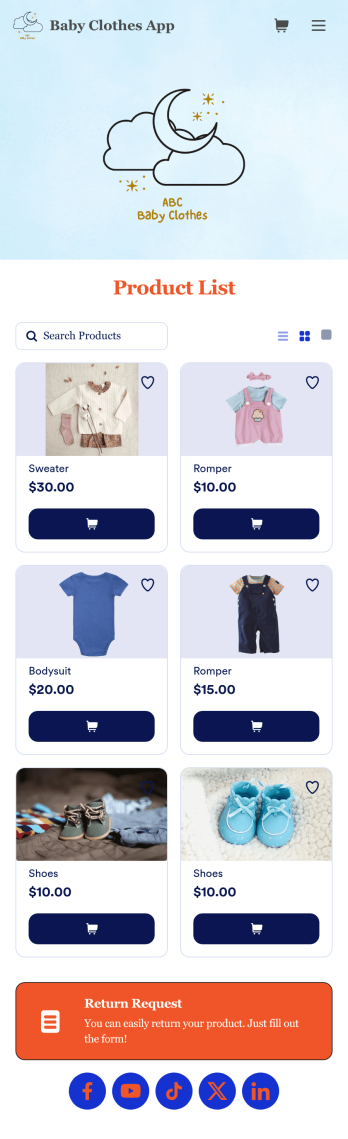 Baby Clothes App Template