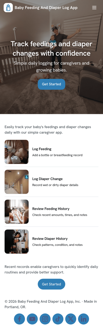 Baby Feeding and Diaper Log App Template