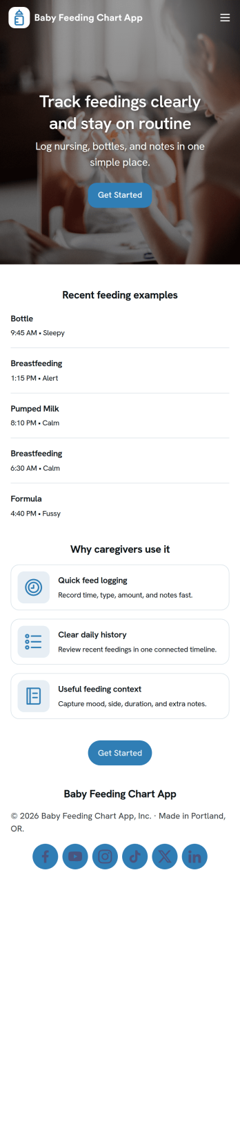 Baby Feeding Chart App Template