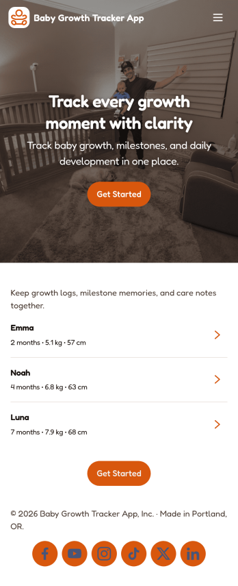 Baby Growth Tracker App Template