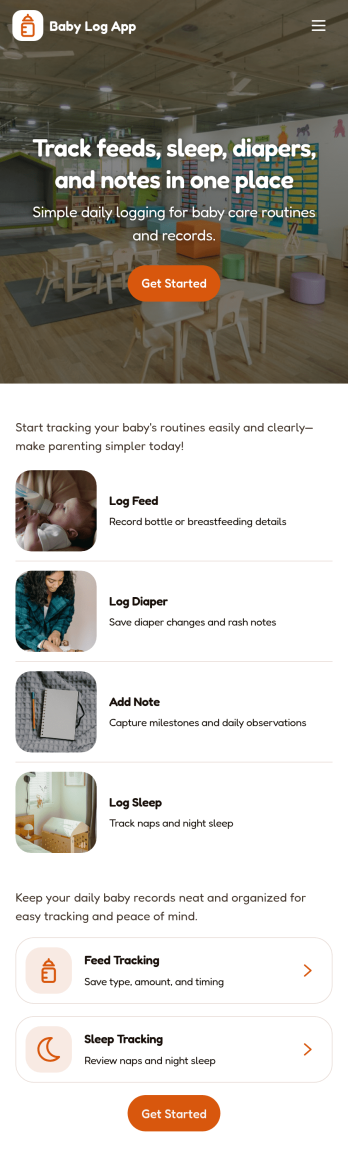Baby Log App Template