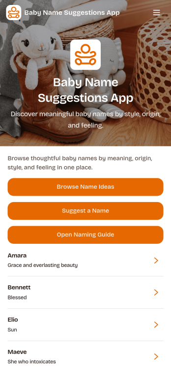 Baby Name Suggestions App Template