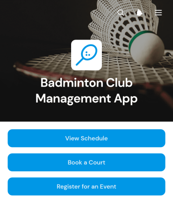 Badminton Club Management App Template