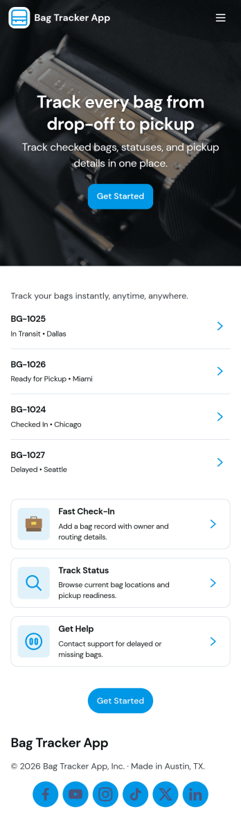 Bag Tracker App Template
