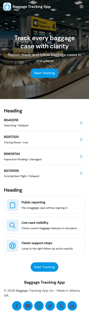 Baggage Tracking App Template