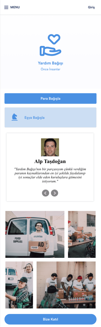 Bağış Uygulama Șablonu