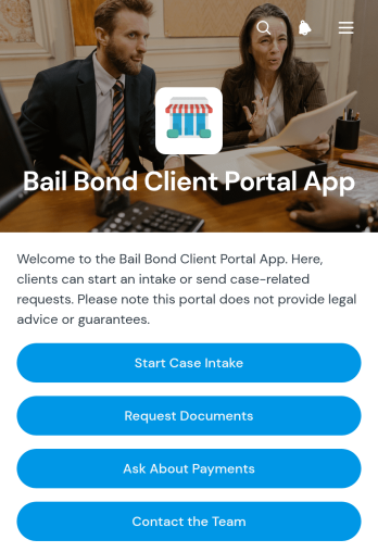 Bail Bond Client Portal App Template