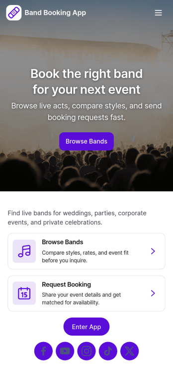 Band Booking App Template