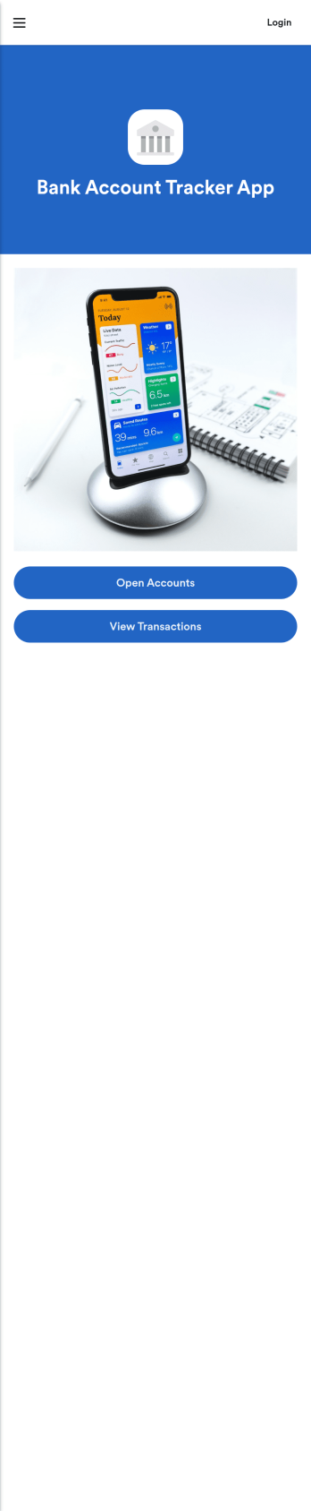 Bank Account Tracker App Template