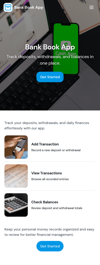 Bank Book App Template