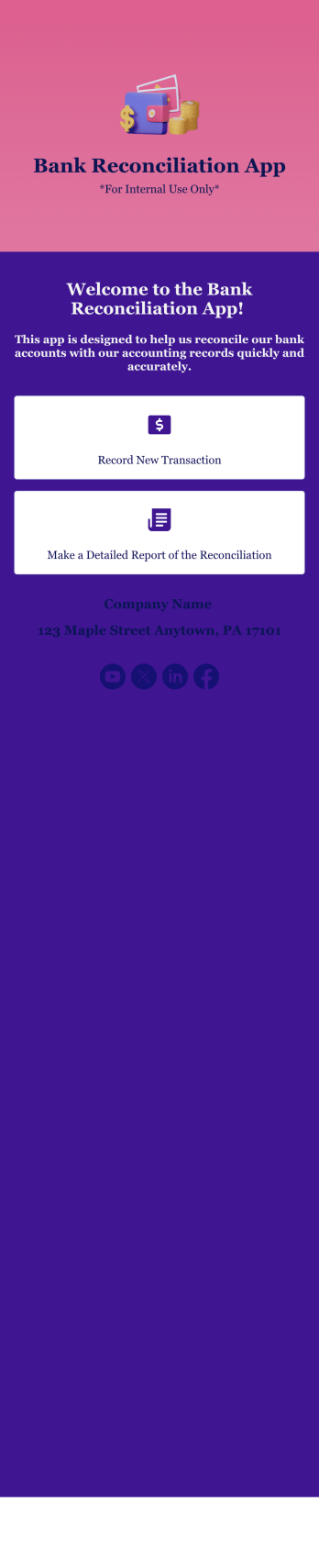 Bank Reconciliation App Template