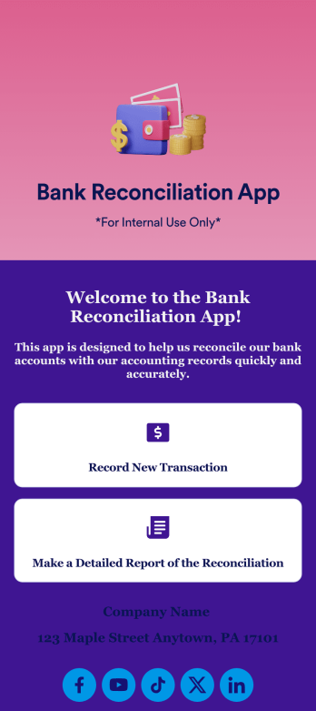 Bank Reconciliation App Template