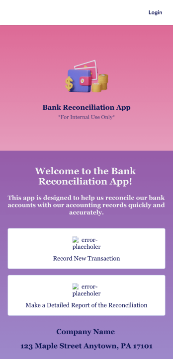 Bank Reconciliation App Template