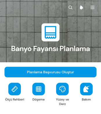Banyo Fayansı Planlama Uygulama Șablonu
