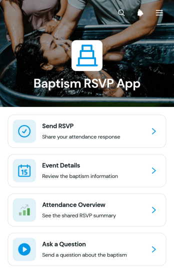 Baptism RSVP App Template