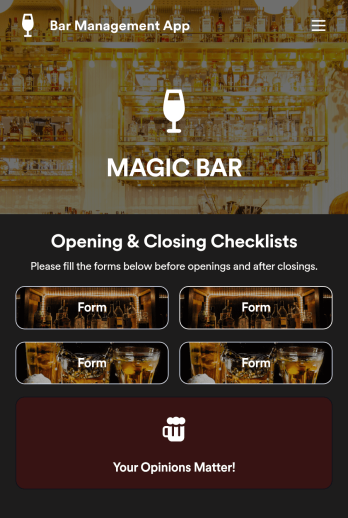 Bar Management App Template