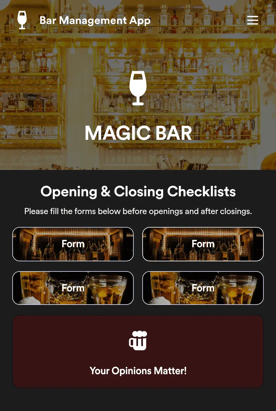 Bar Management App Template | Jotform