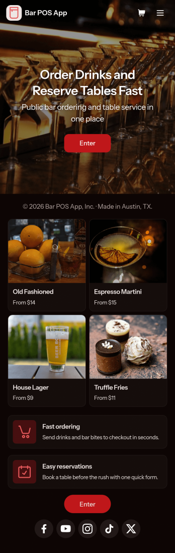 Bar POS App Template