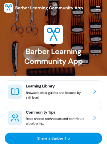 Barber Learning Community App Template