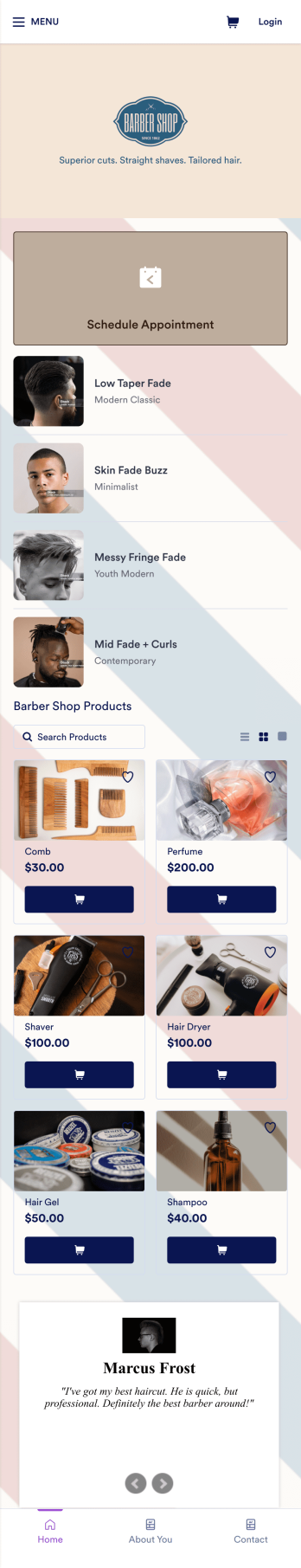 Barber Shop App Template