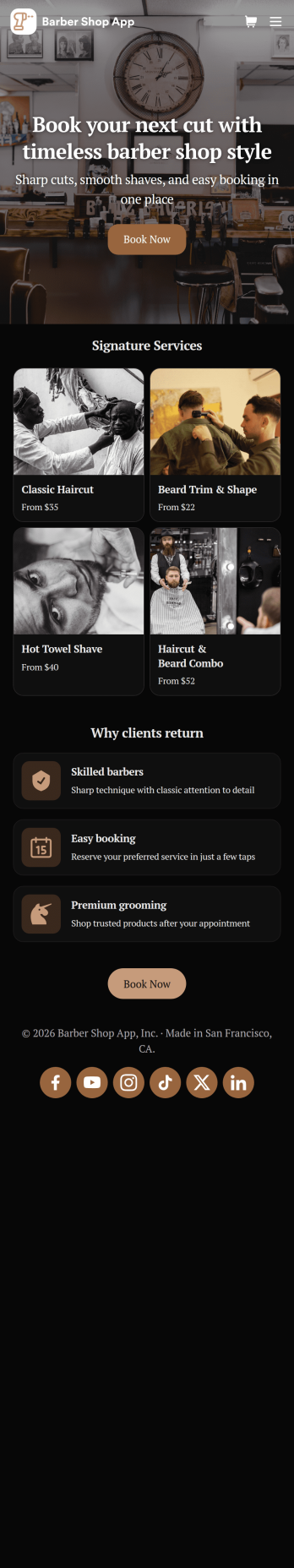 Barber Shop App Template