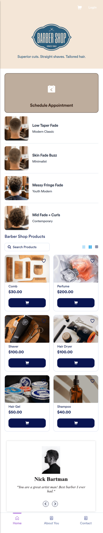Barber Shop App Template