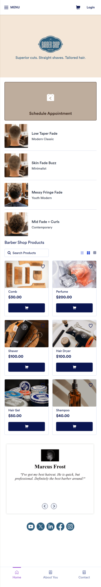 Barber Shop App Template