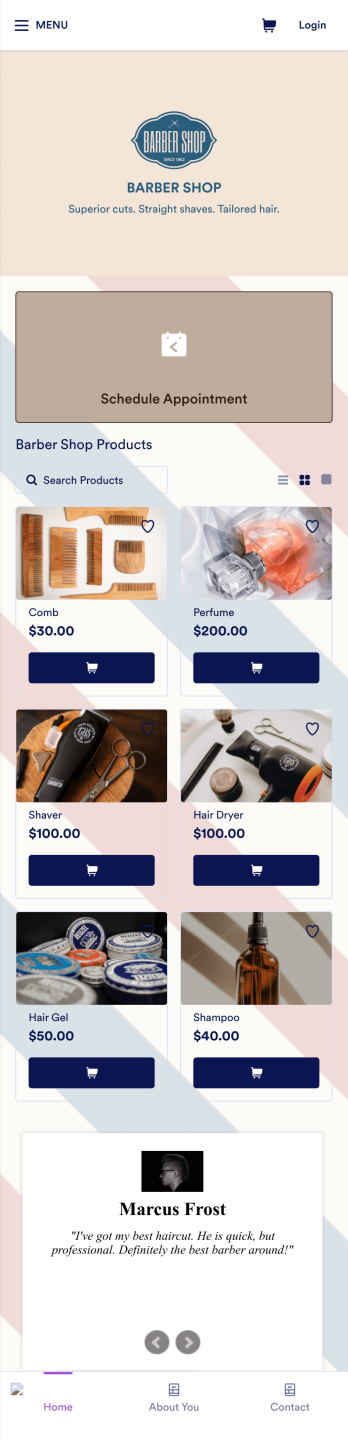 Barber Shop App Template