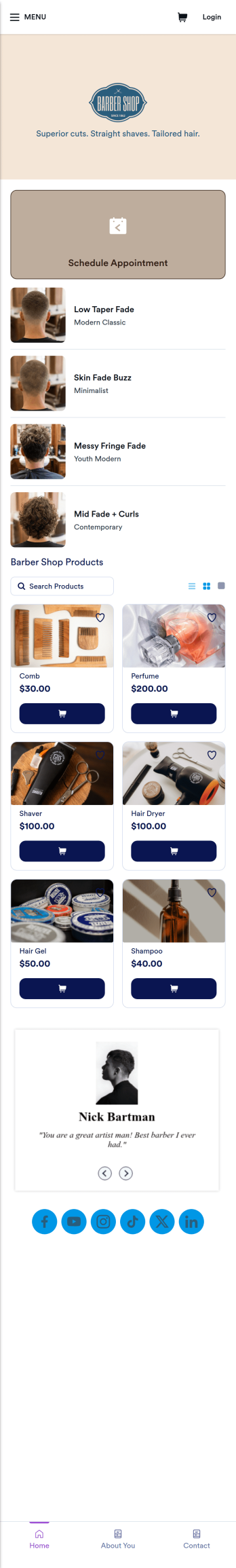 Barber Shop App Template