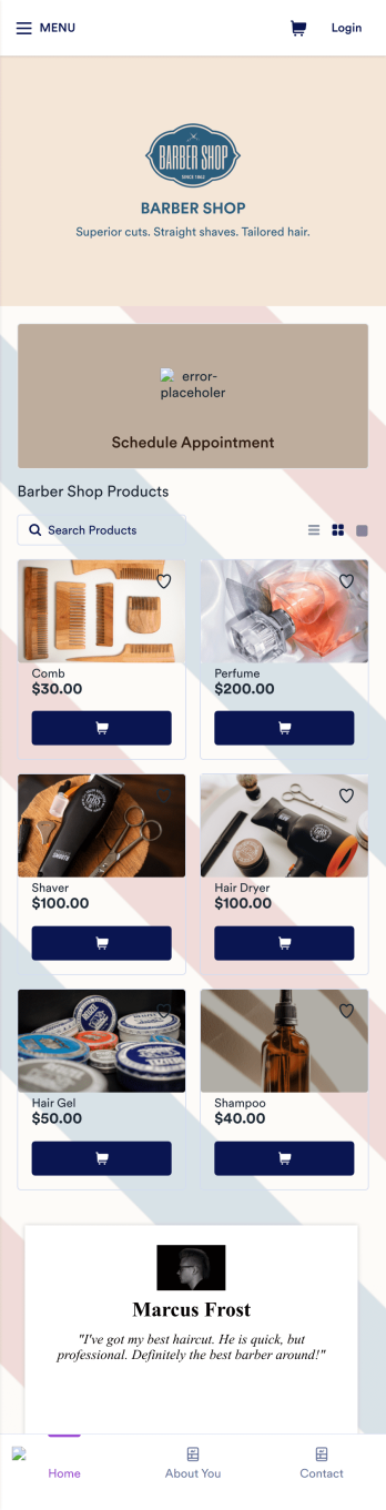 Barber Shop App Template