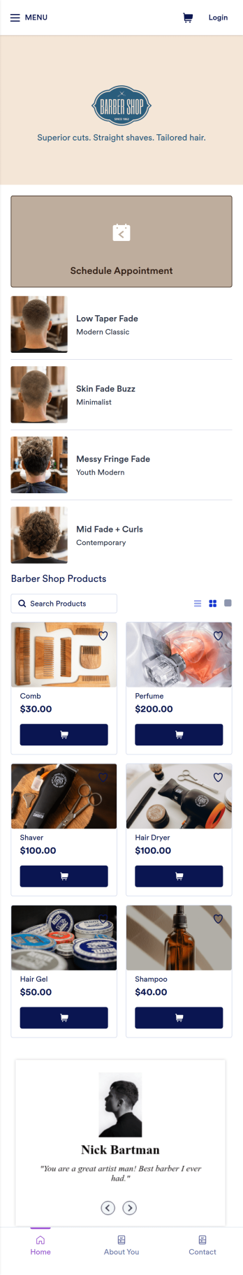 Barber Shop App Template