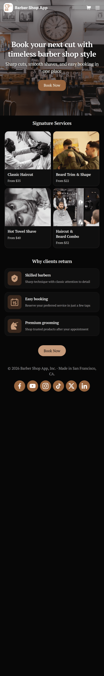 Barber Shop App Template