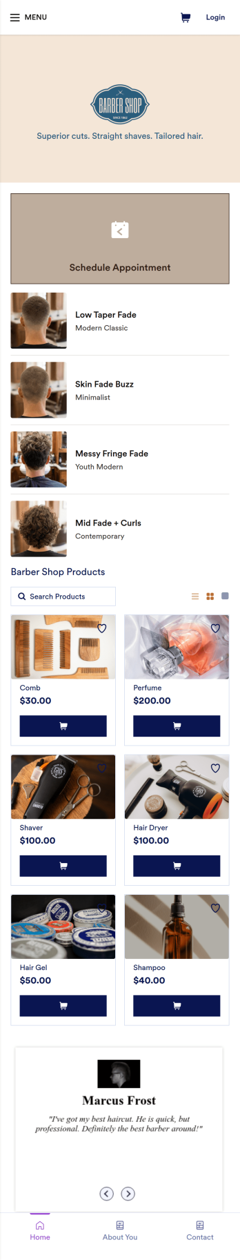 Barber Shop App Template
