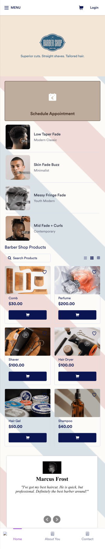 Barber Shop App Template