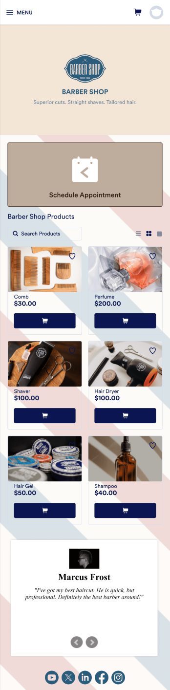 Barber Shop App Template