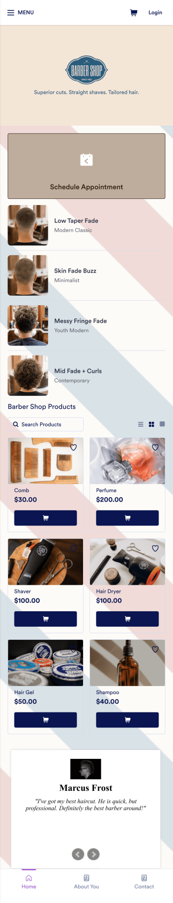 Barber Shop App Template