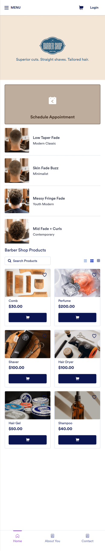 Barber Shop App Template
