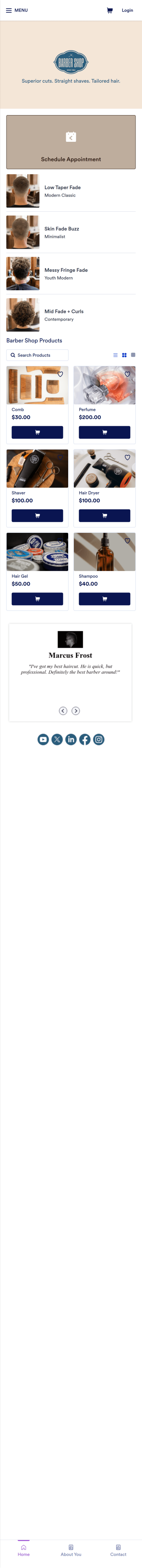 Barber Shop App Template