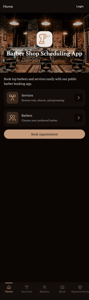 Barber Shop Scheduling App Template