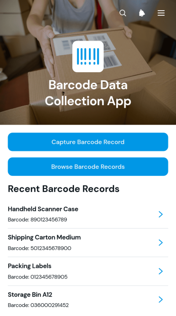 Barcode Data Collection App Template